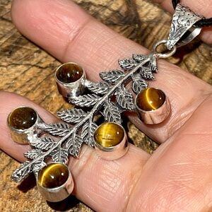 Golden Brown Tiger Eye Pendant 2 1/2”
